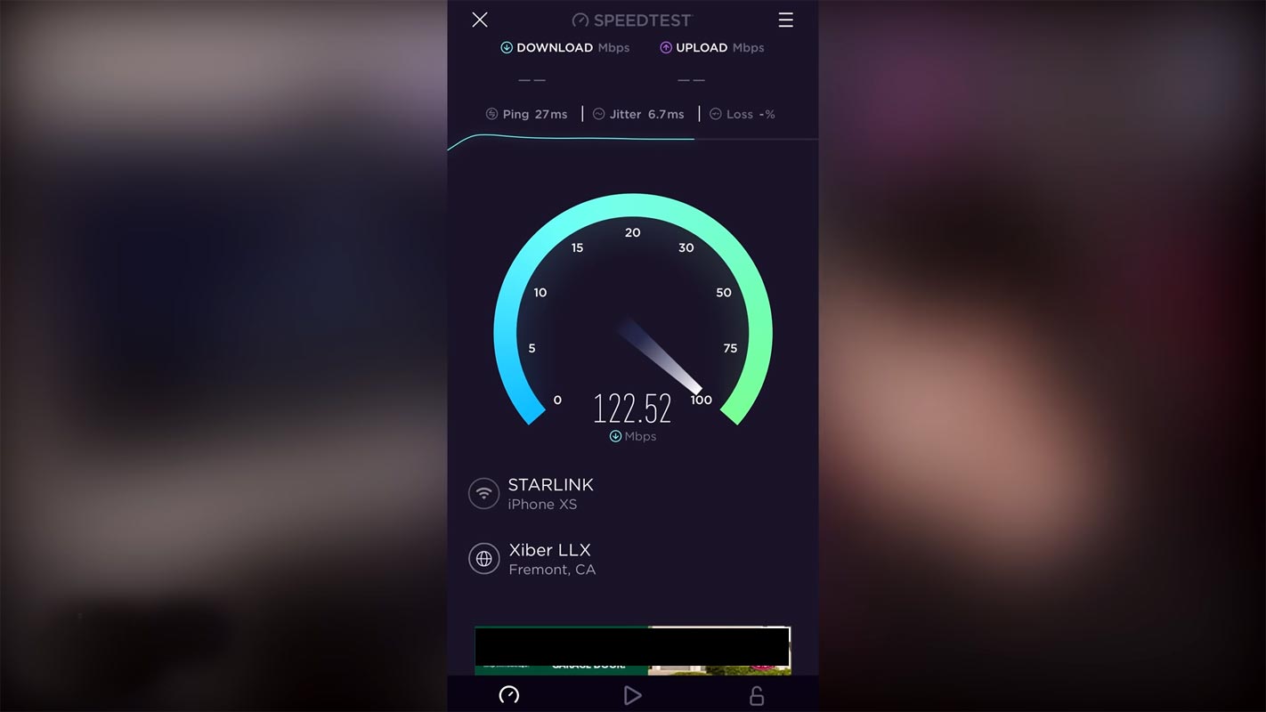 Starlink Speedtest Result