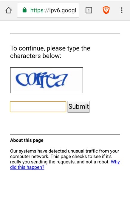 Unusual Traffic from Android Mobile Captcha fix