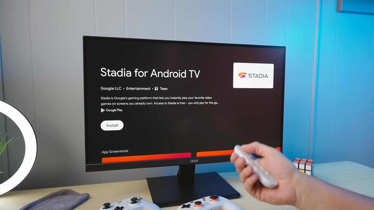 Google Stadia app Play Store Installation in Google TV