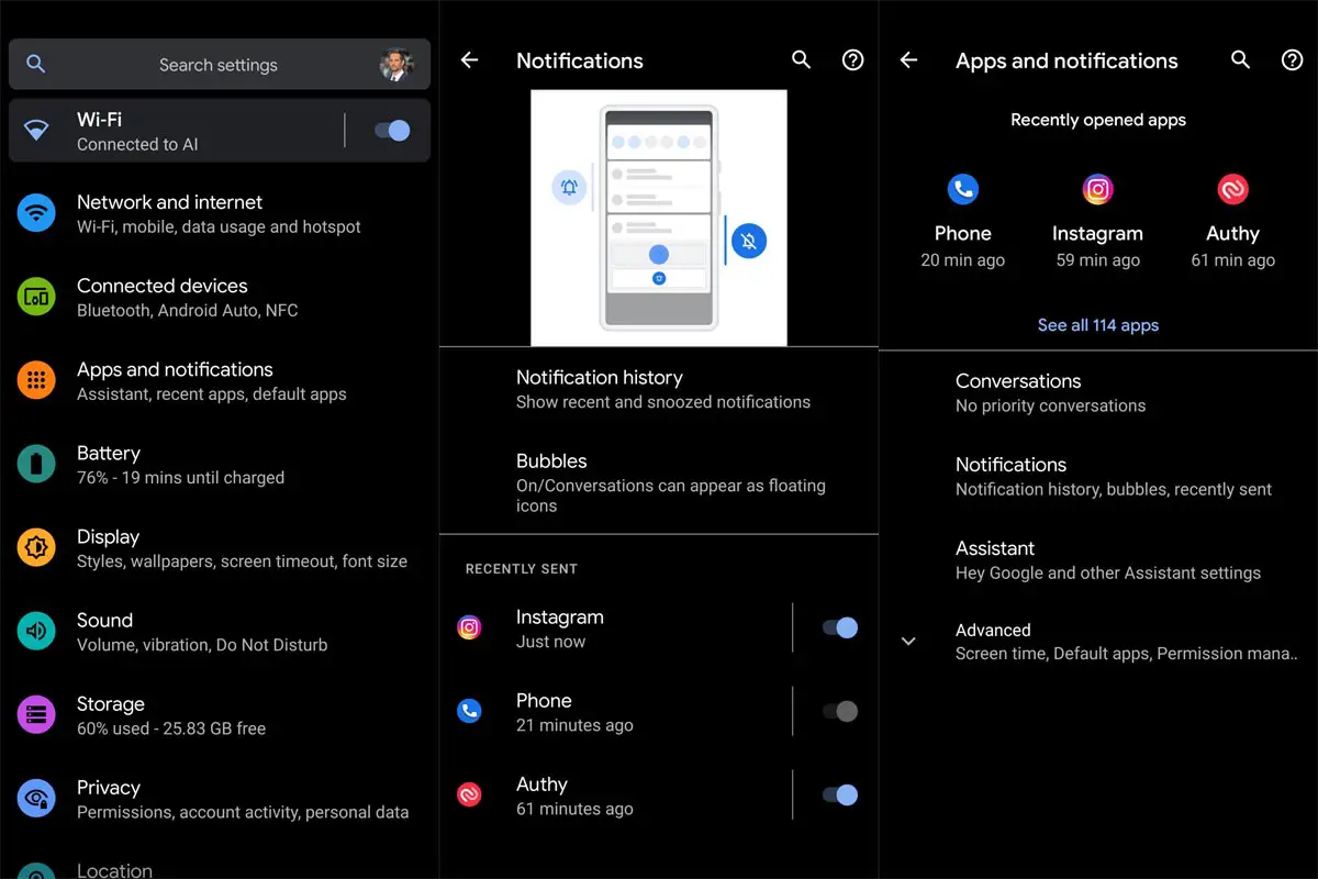 Android Apps Notification Settings