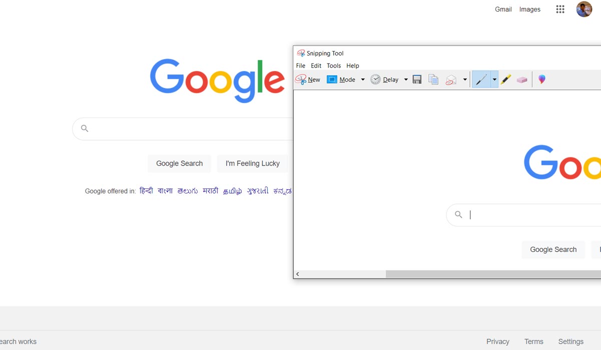 Google Search Bar Screenshot