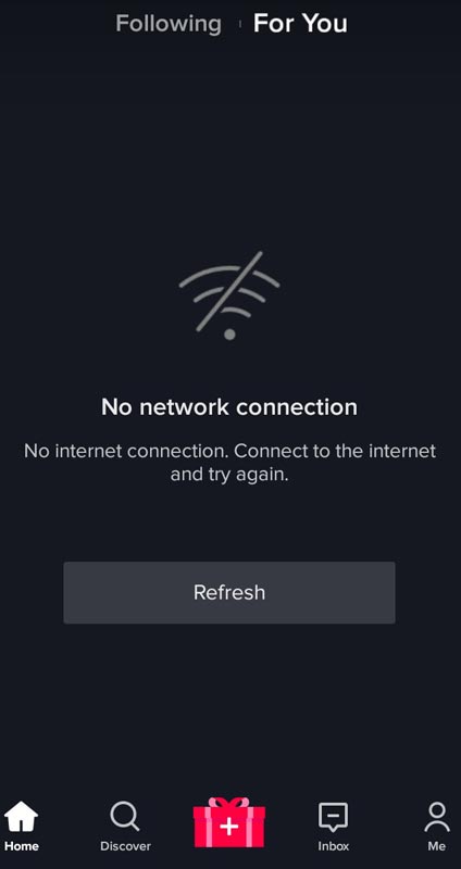TikTok No Network Issue