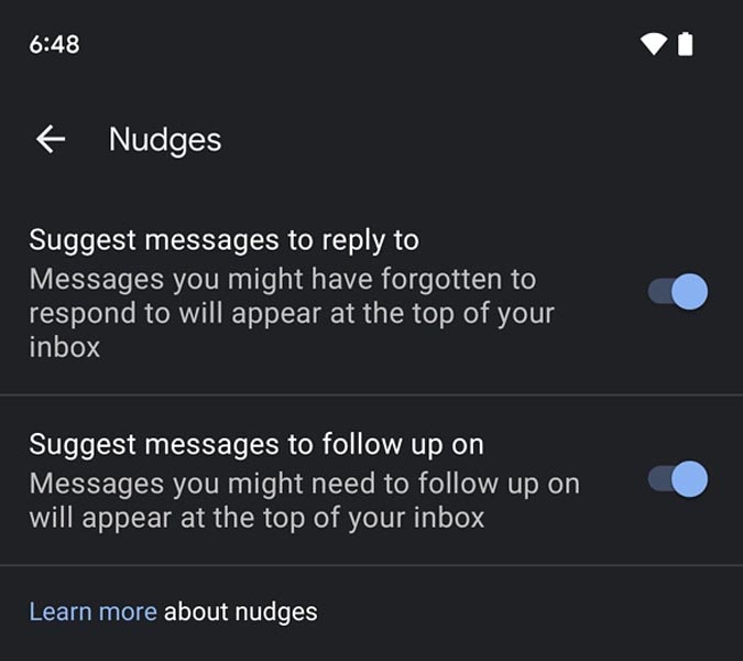 Google Messages Nudges Screenshot