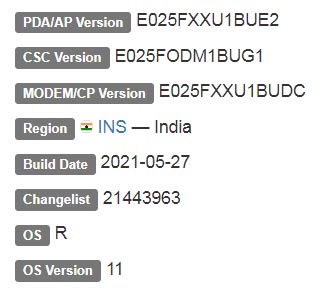 Samsung Galaxy F02s Android 11 Firmware Details