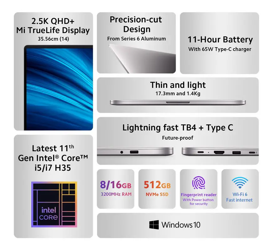 Xiaomi Mi Notebook Pro 2021 Specifications