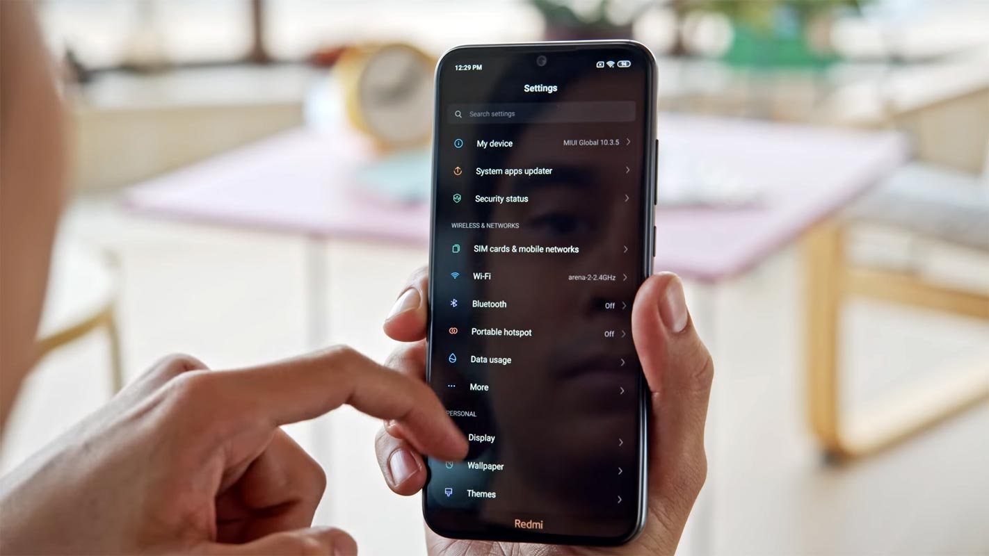 Xiaomi Redmi Note 8 Settings Screen