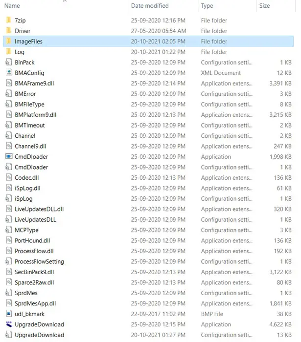 Image Files Folder SP Flash Tool