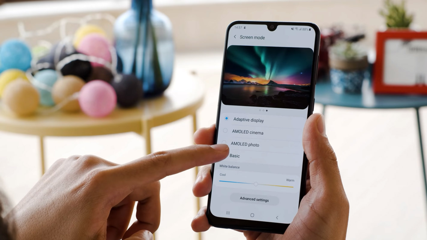 samsung galaxy a50 display settings