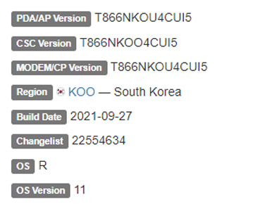 samsung galaxy s6 5g android 11 firmware details