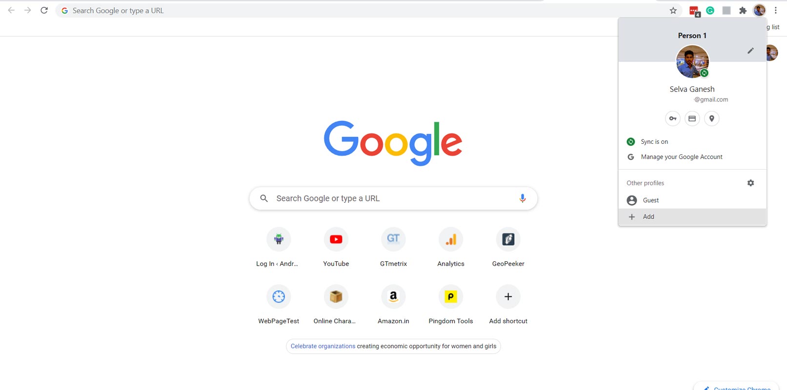 Add Profile in Google Chrome