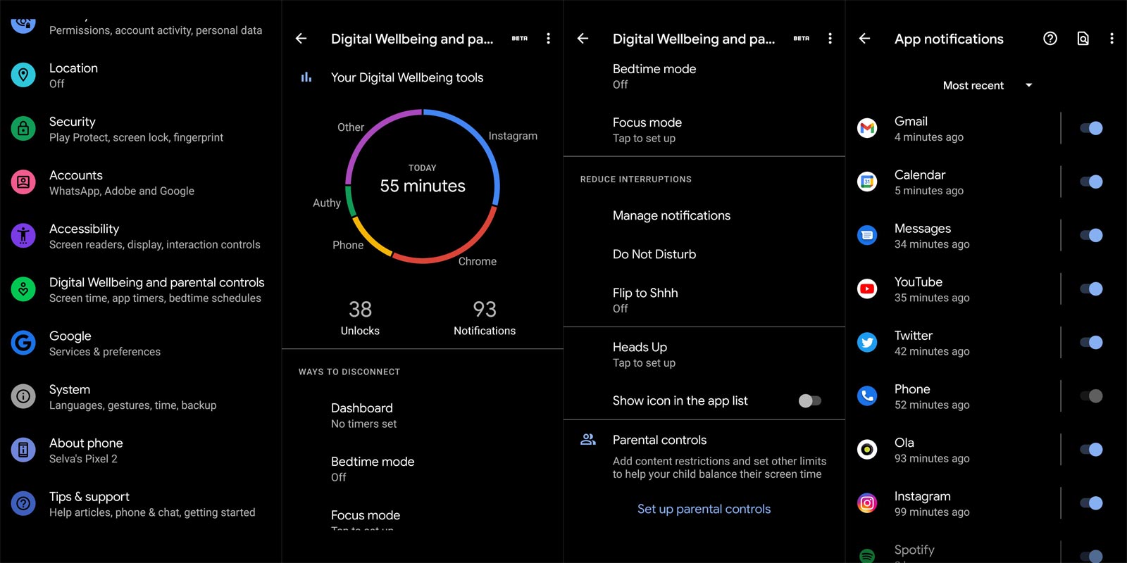 Android Focus Mode Notifications Configuration