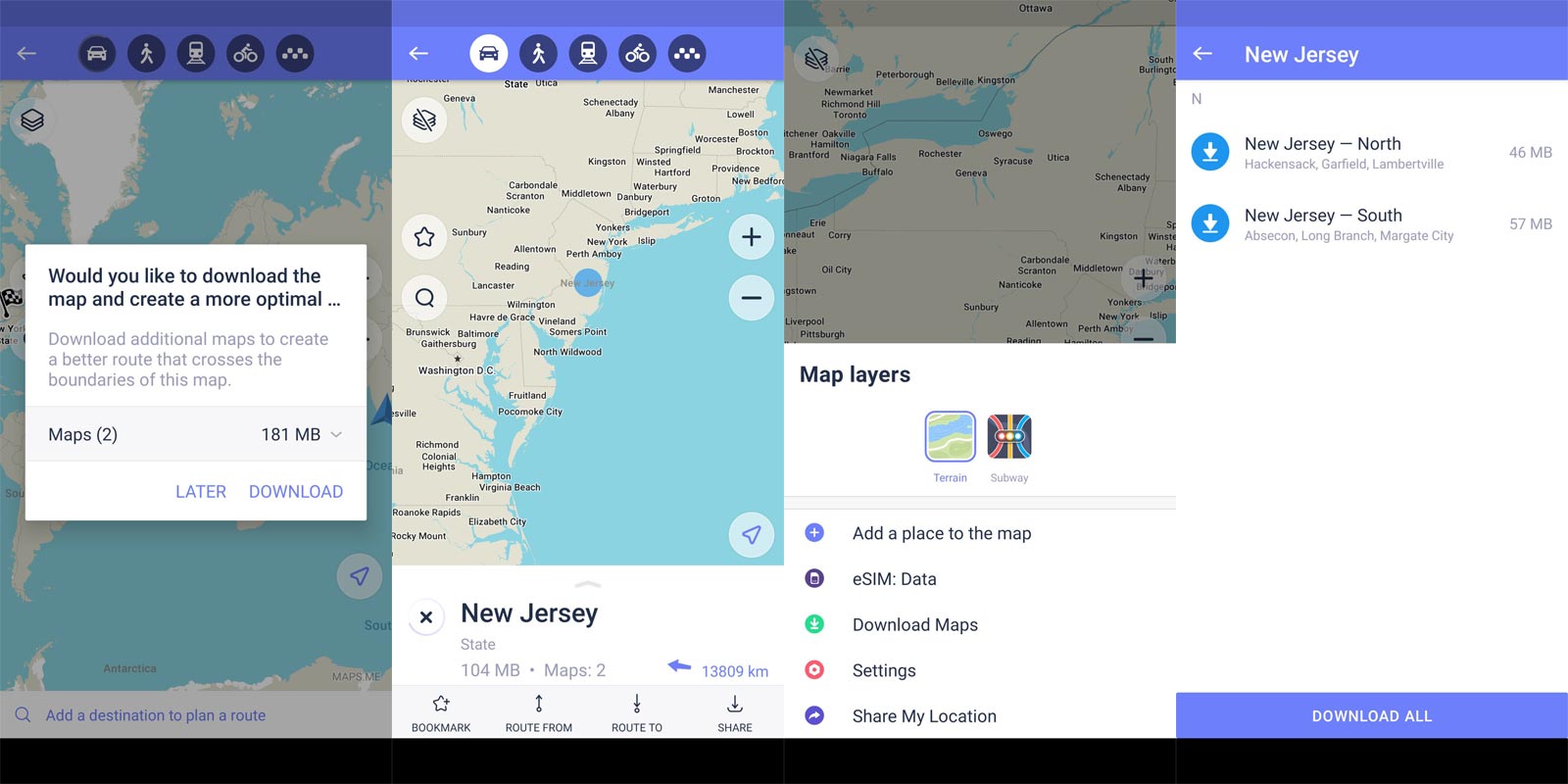 Maps Me App Screenshots