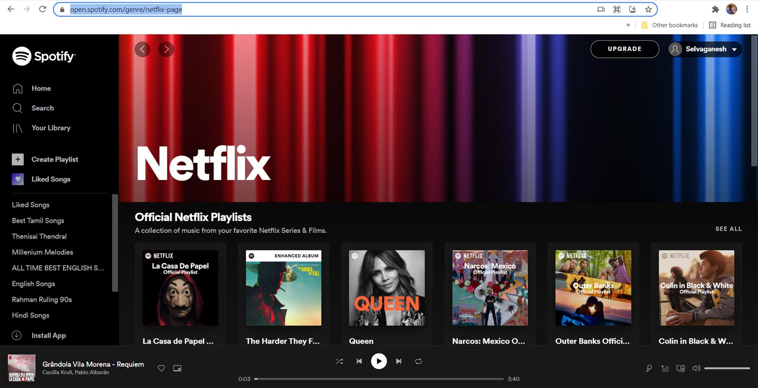 Netflix Sound Tracks Hub Spotify Web Player