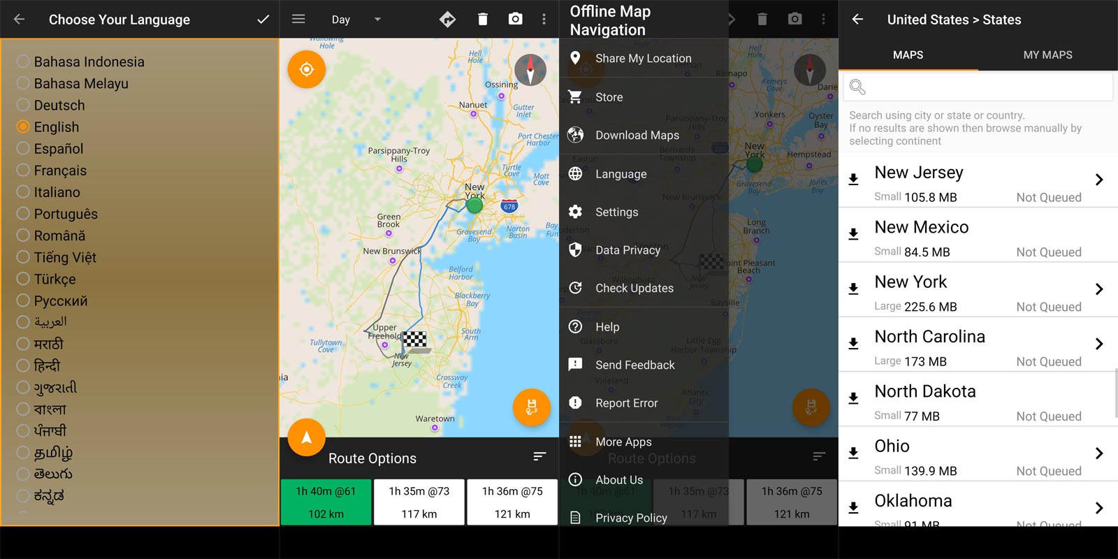 Offline Map Navigation App Screenshots