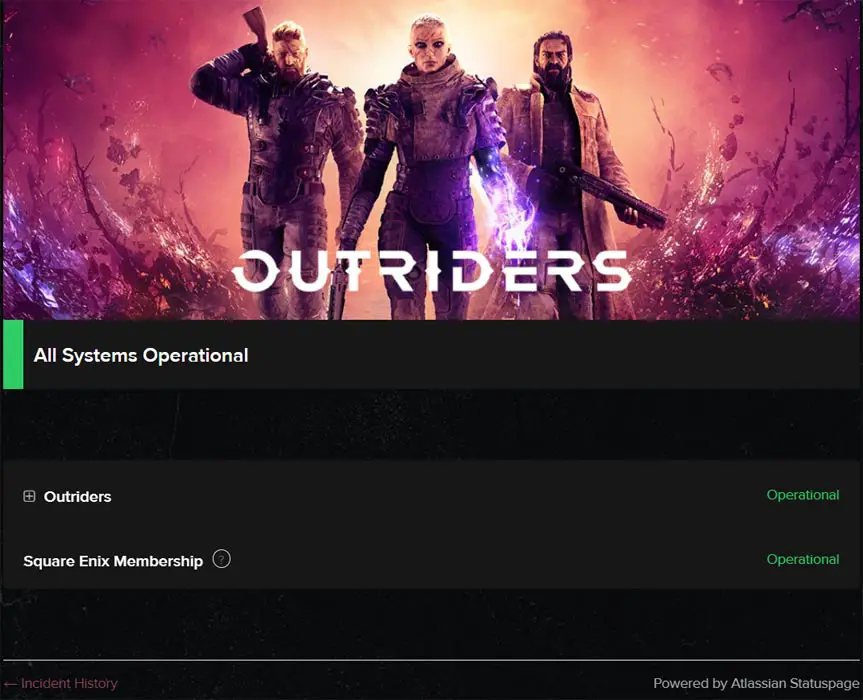 Outriders Status Page