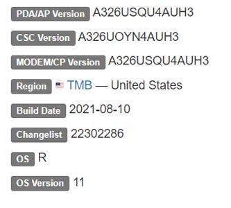 Samsung Galaxy A32 5G SM-A326U T-Mobile USA Android 11 Extracted Firmware Files