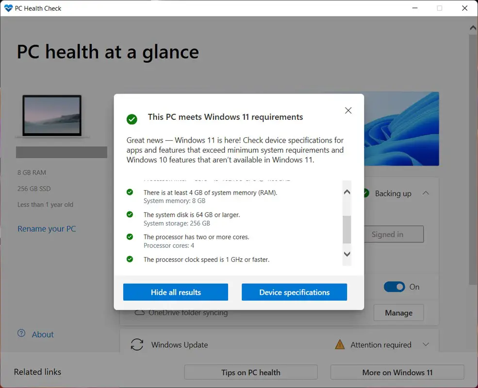 Windows 11 Compatibility Health Checkup