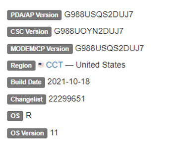samsung galaxy s20 ultra android11 comcast firmware details