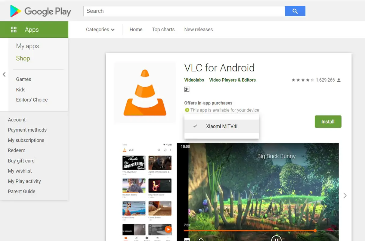 Install Android App in to TV usingh Desktop Play Store