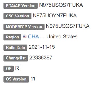 Samsung Galaxy Note 10 Plus Comcast USA Android 11 Firmware