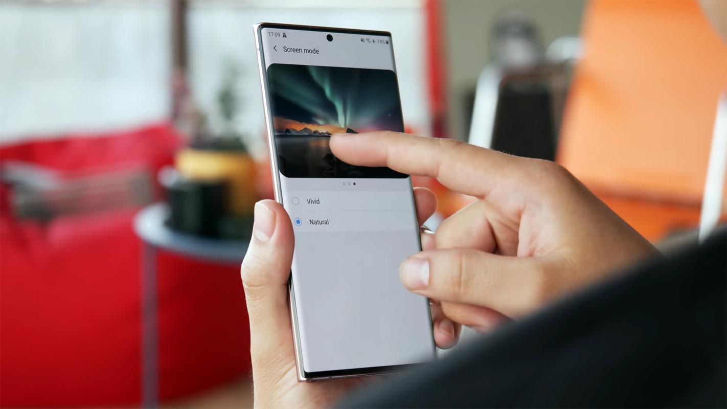 Samsung Galaxy Note 20 Ultra 5G Android 11 Display Settings