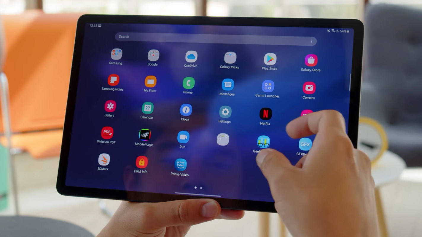 Samsung Galaxy Tab S7 FE app menu