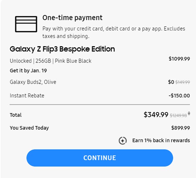 Samsung Galaxy Z Flip 3 Bespoke Edition Offer