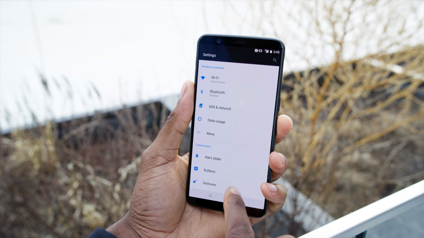 oneplus 5t settings