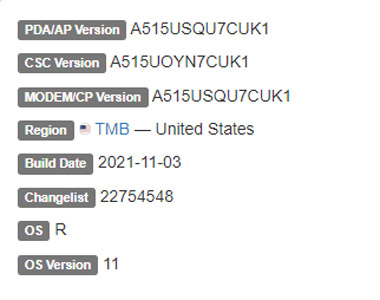 samsung galaxy a51 android 11 t-mobile firmware details