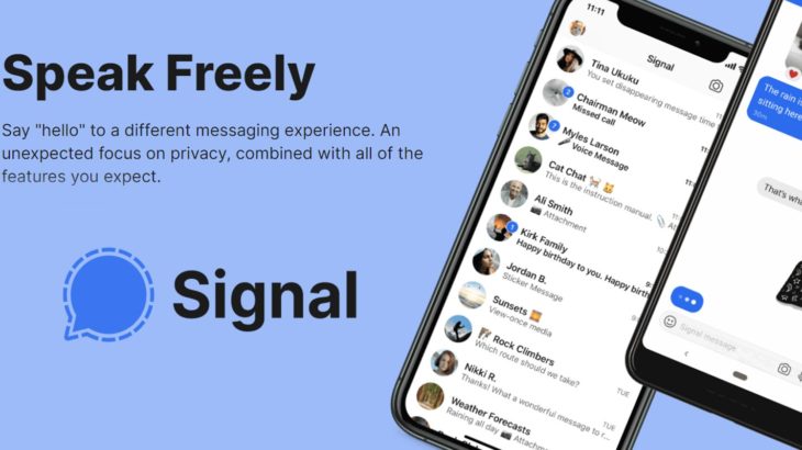 Signal App Logo with Mobile Screenshots