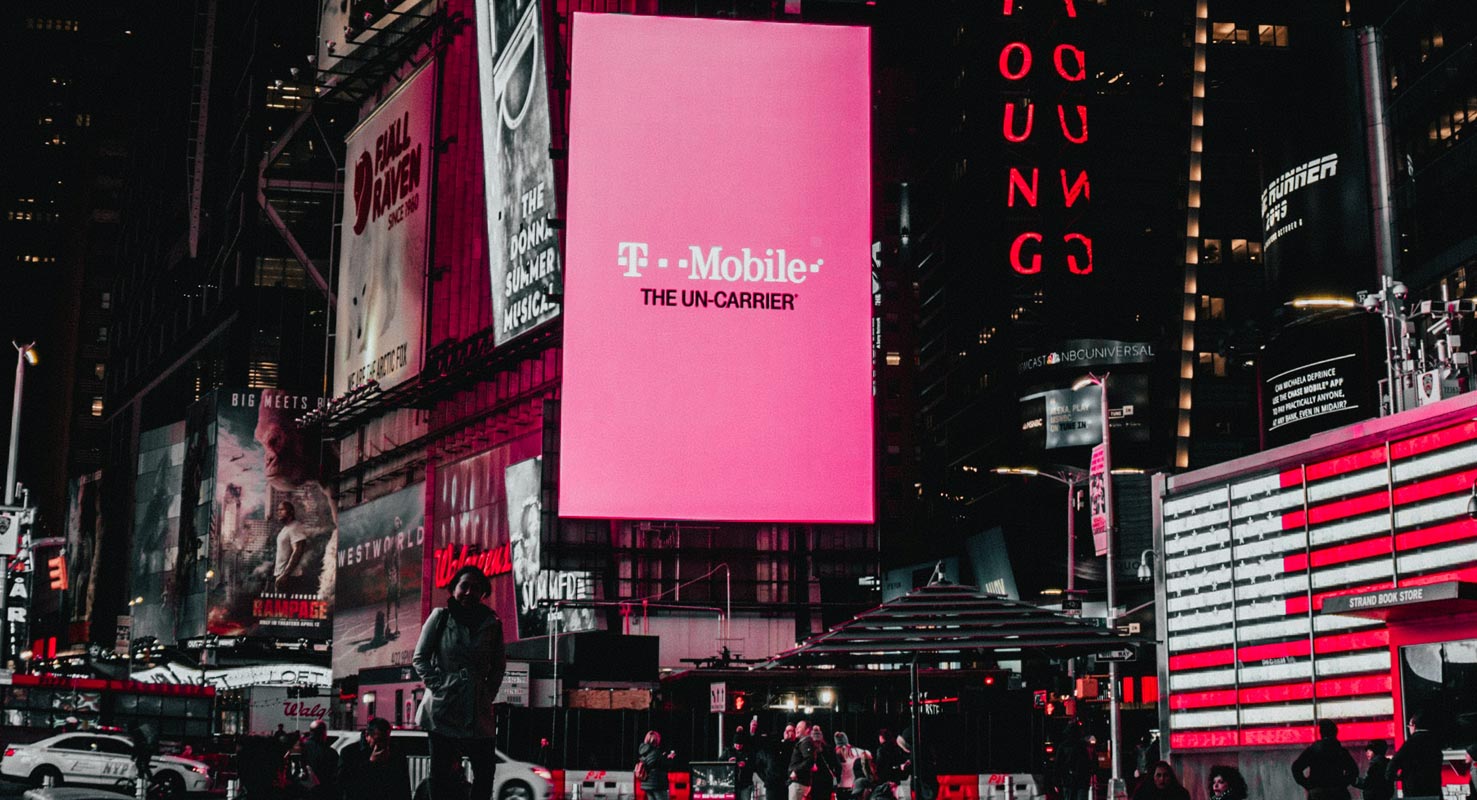 T-Mobile banner in Four Square