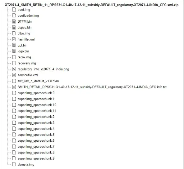 motorola razer 5g android 11 extract file details