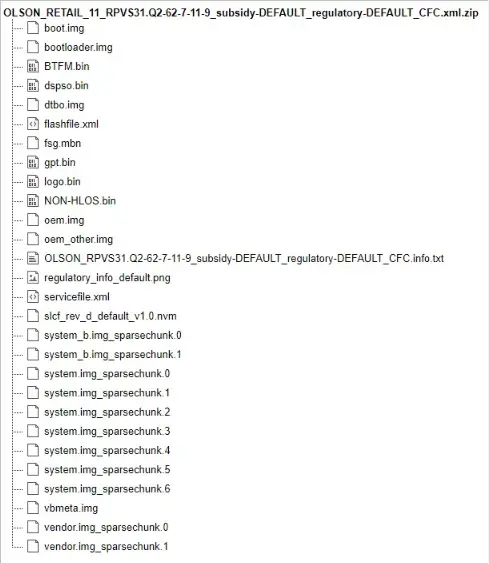 motorola razer android 11 extract file details