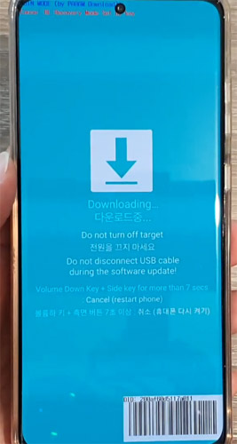 samsung galaxy s21 plus download mode warning