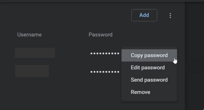 Password Share Option Google Chrome