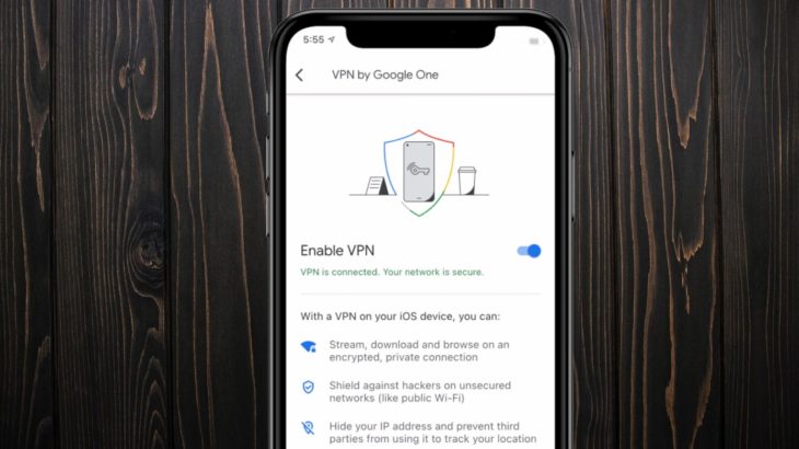 iOS Google VPN With Wood Background