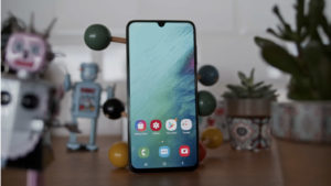 samsung galaxy a70s in table
