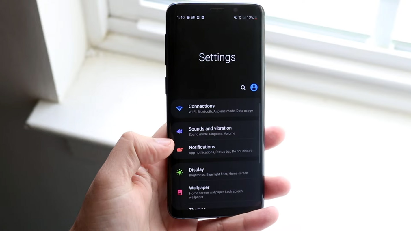 samsung galaxy s9 settings