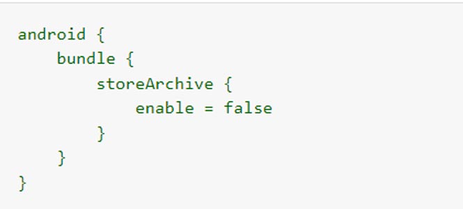 Android Archive Bundle Enable Code