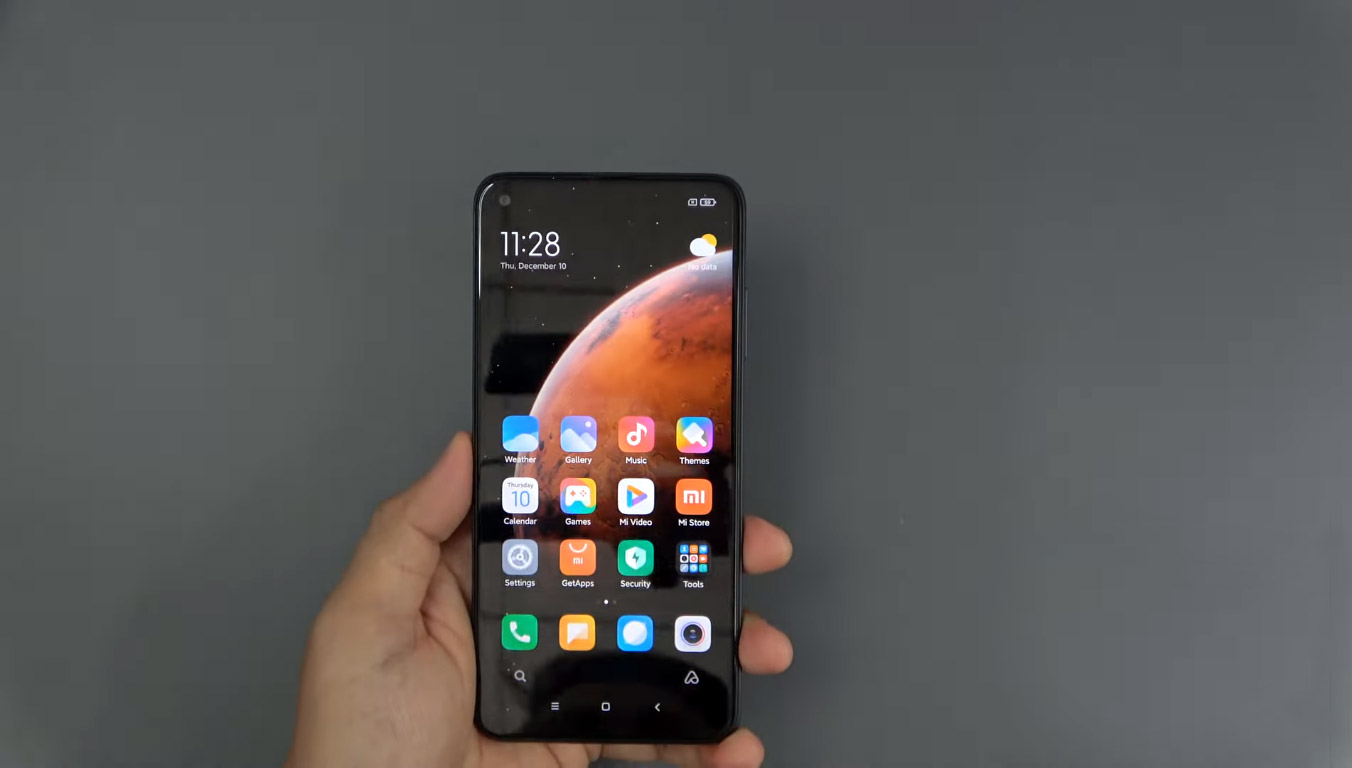 redmi note 9 5g unlock screen in hand