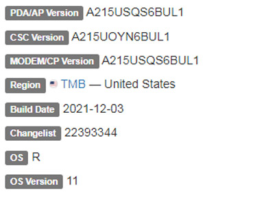 samsung galaxy a21 android 11 TMB firmware details