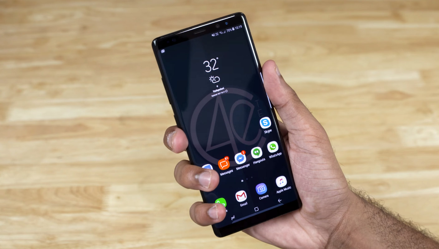 samsung galaxy note 8 unlock screen in one hand