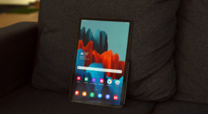 samsung galaxy tab s7 plus in sofa