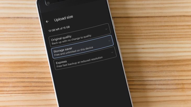 Google Photos Image Quality Settings