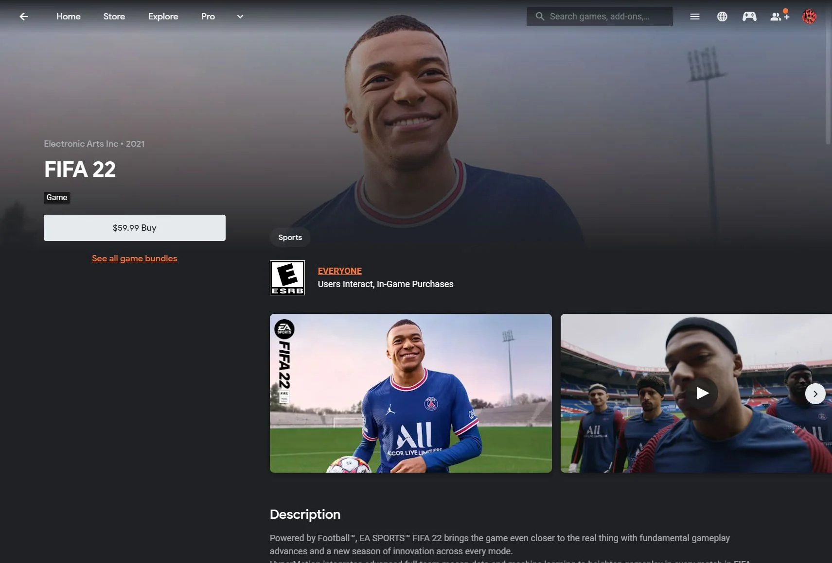 Google Stadia new Game Page Details