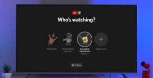 YouTube TV Account Selection