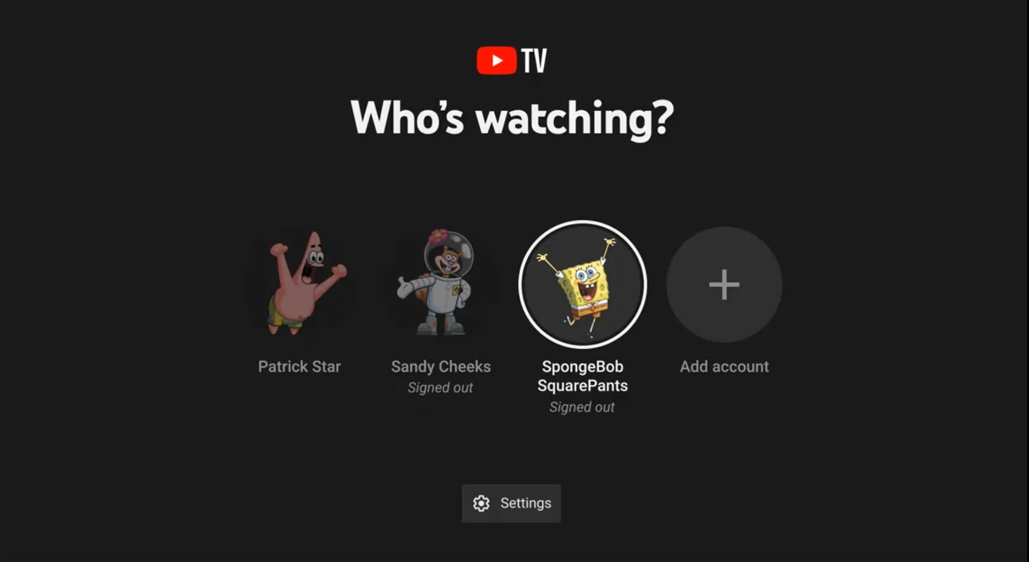 YouTube TV Who Watching Screen