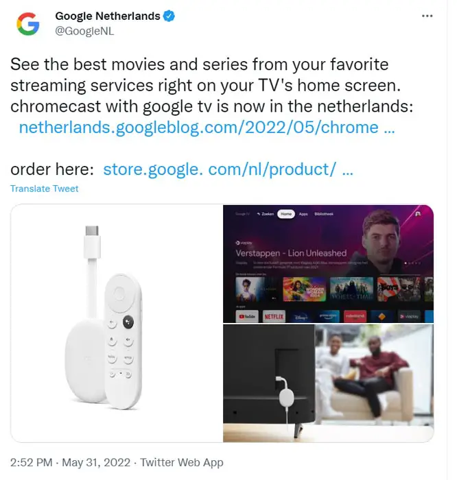 Chromecast With Google TV available in Netherlands