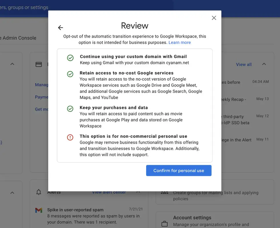 G Suite Legacy Plan Limitations