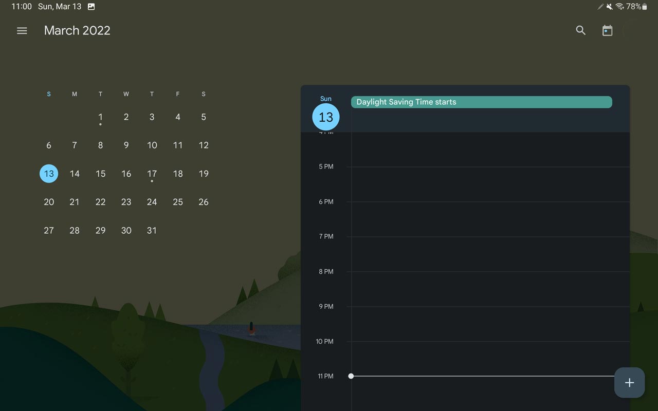 Google Calendar Tablet UI